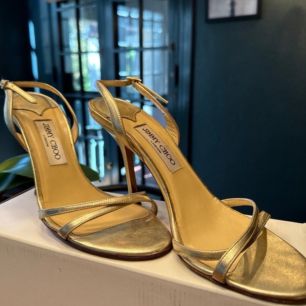 Vintage jimmychoo gold heels